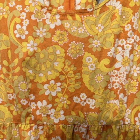 Retro Vintage Racerback (with Mini Bows) Mod Floral late 60s/ 70s Mini Dress - Picture 6 of 16